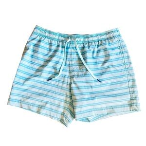 Southern Tide premium swim trunks pockets 6” inseam above knee SZ L blue stripe